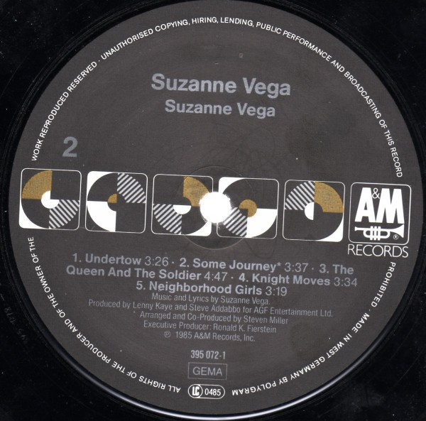 Suzanne Vega - Suzanne Vega | A&M Records (395 072-1) - 4
