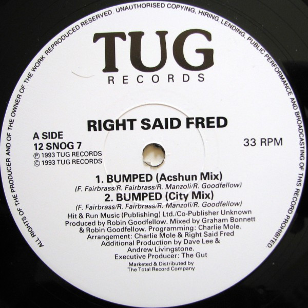 Right Said Fred - Bumped | Tug Records (12 SNOG 7)