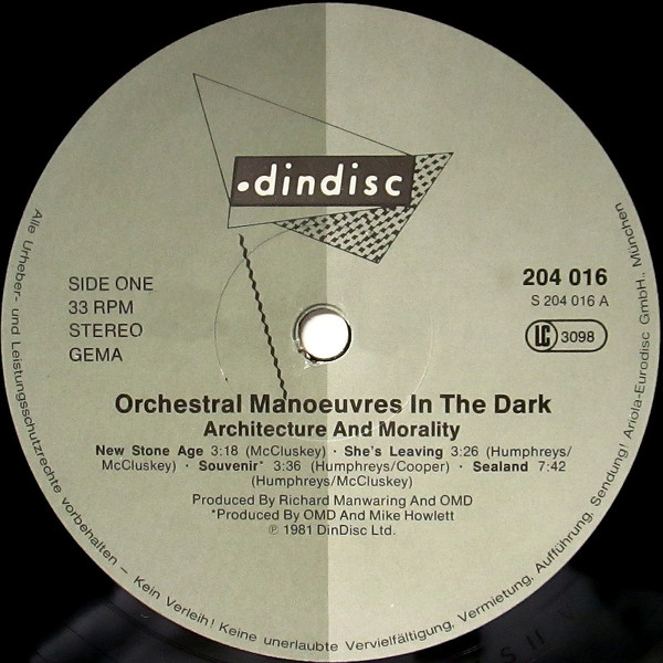 Orchestral Manoeuvres In The Dark - Architecture & Morality | Dindisc (204 016) - 3 Orchestral Manoeuvres In The Dark - Architecture & Morality | Dindisc (204 016) - 3