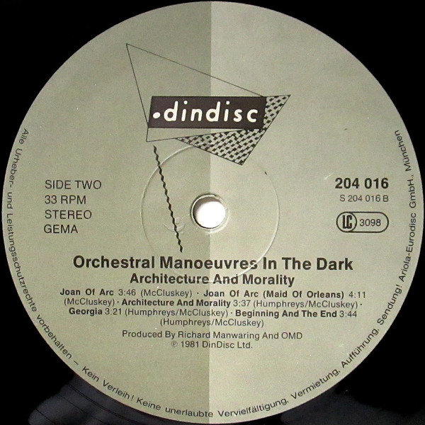 Orchestral Manoeuvres In The Dark - Architecture & Morality | Dindisc (204 016) - 4 Orchestral Manoeuvres In The Dark - Architecture & Morality | Dindisc (204 016) - 4