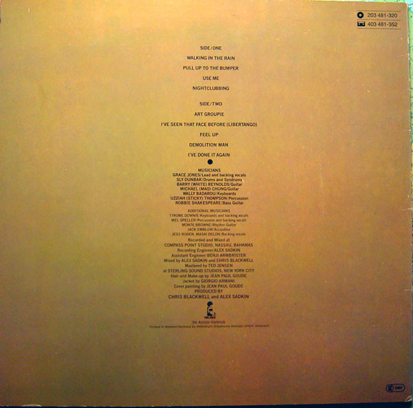 Grace Jones - Nightclubbing | Island Records (203 481) - 2 Grace Jones - Nightclubbing | Island Records (203 481) - 2