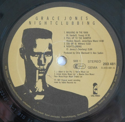 Grace Jones - Nightclubbing | Island Records (203 481) - 3 Grace Jones - Nightclubbing | Island Records (203 481) - 3