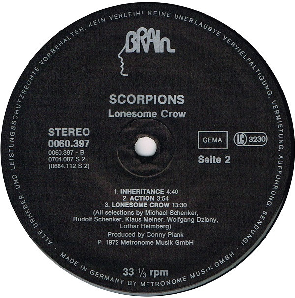 Scorpions - Lonesome Crow | Brain (0060.397) - 4