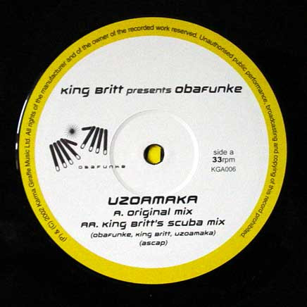 King Britt Presents Oba Funke - Uzoamaka | Karma Giraffe (KGA006) - 2