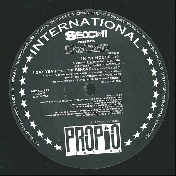 Stefano Secchi Presents Blackman - Mix It Yourself Vol. 2 | Propio Records (MIY 02/397) - 3 Stefano Secchi Presents Blackman - Mix It Yourself Vol. 2 | Propio Records (MIY 02/397) - 3