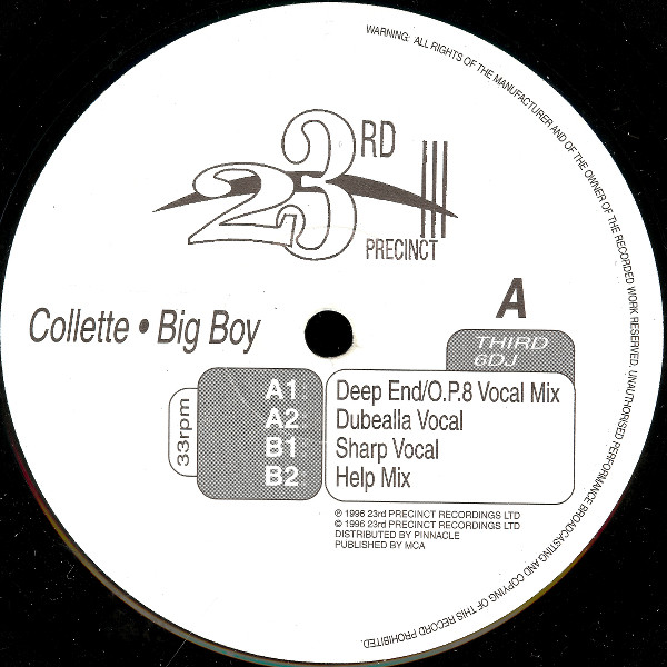 Colette - Big Boy | 23rd Precinct Recordings Ltd (THIRD 6DJ)