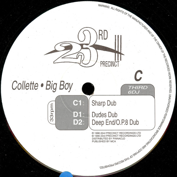 Colette - Big Boy | 23rd Precinct Recordings Ltd (THIRD 6DJ) - 3