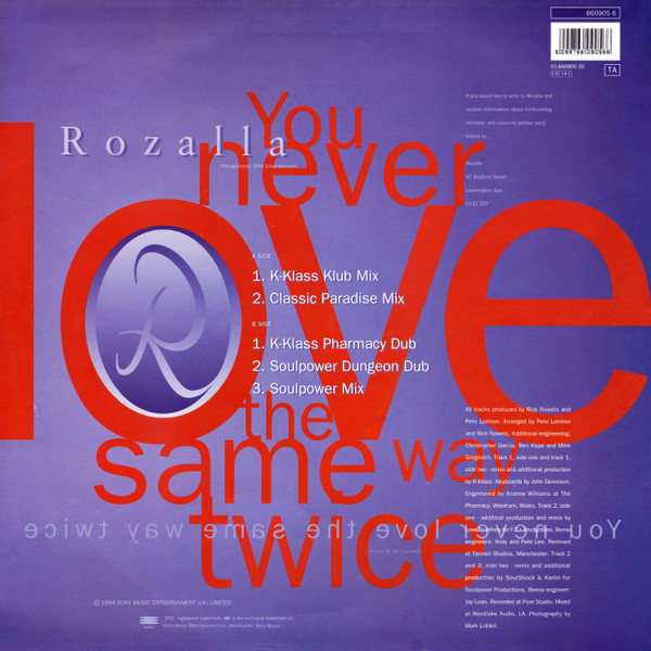 Rozalla - You Never Love The Same Way Twice | Epic (660905 6) - 3
