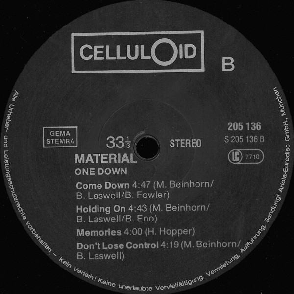 Material - One Down | Celluloid (205 136-320) - 4