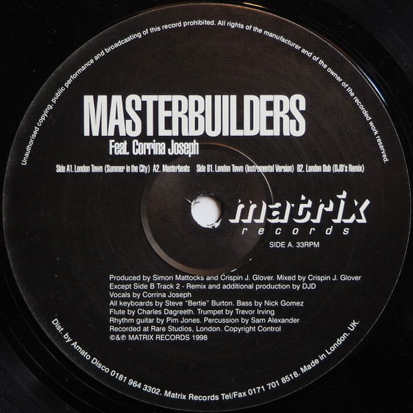 Masterbuilders Feat. Corrina Joseph - London Town | Matrix Records (MAX 020) - 2 Masterbuilders Feat. Corrina Joseph - London Town | Matrix Records (MAX 020) - 2
