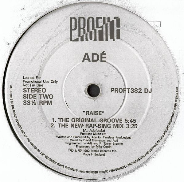 Adé - Raise | Profile Records (PROFT 382 DJ) - 2 Adé - Raise | Profile Records (PROFT 382 DJ) - 2
