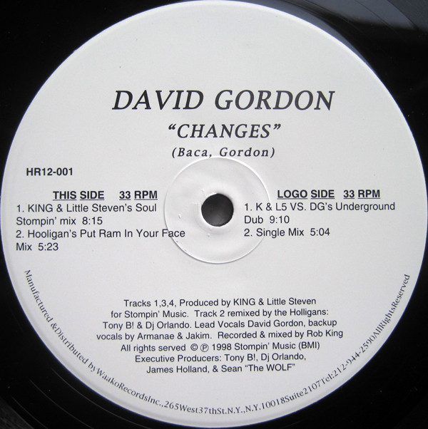David Gordon - Changes | Hooligan Records (HR 12-001) - main