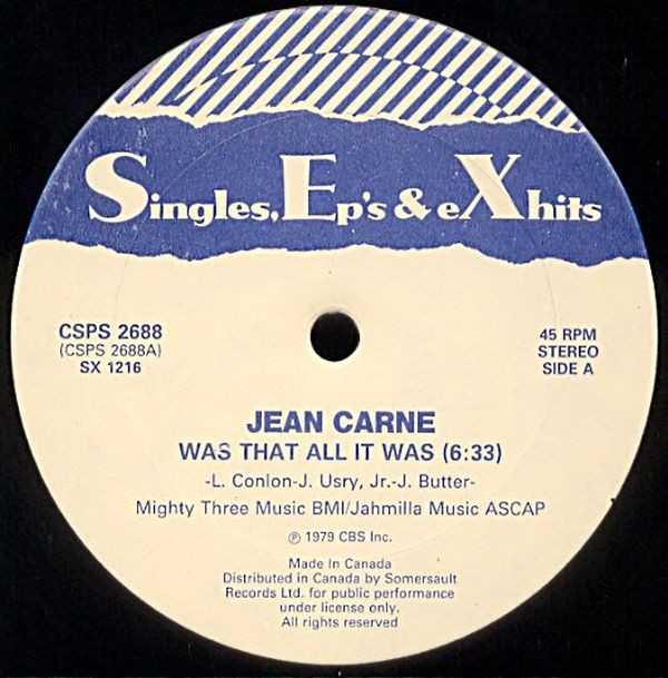 Jean Carne / Sharon Ridley - Was That All It Was / Changin' | Singles, Ep's & eXhits (CSPS 2688)