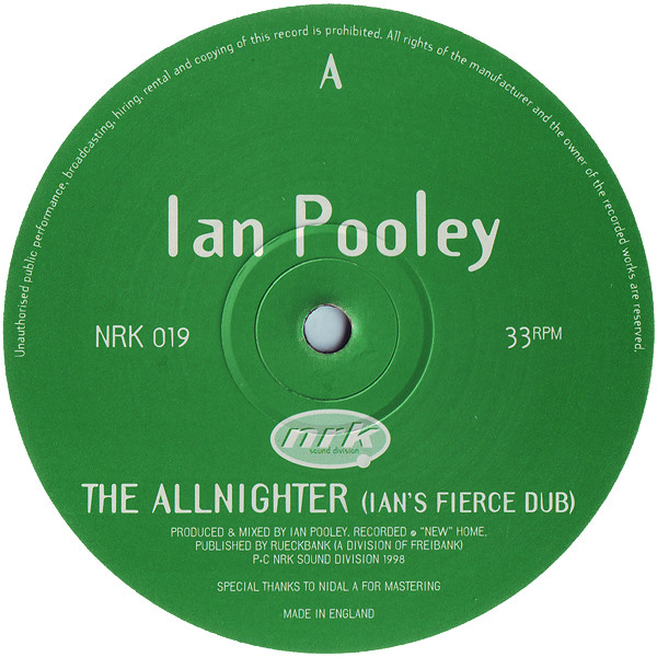 Ian Pooley - The Allnighter EP | NRK Sound Division (NRK 019) Ian Pooley - The Allnighter EP | NRK Sound Division (NRK 019)
