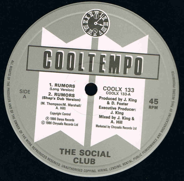 The Social Club - Rumors | Cooltempo (COOLX 133) - 2 The Social Club - Rumors | Cooltempo (COOLX 133) - 2