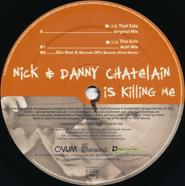 Nick & Danny Chatelain - Is Killing Me | Paradise Records (P025) - 2