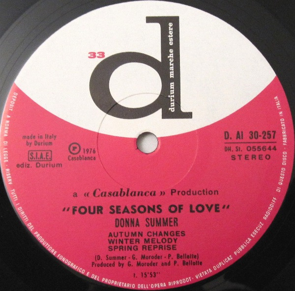 Donna Summer - Four Seasons Of Love | Durium (D.AI. 30257) - 4 Donna Summer - Four Seasons Of Love | Durium (D.AI. 30257) - 4