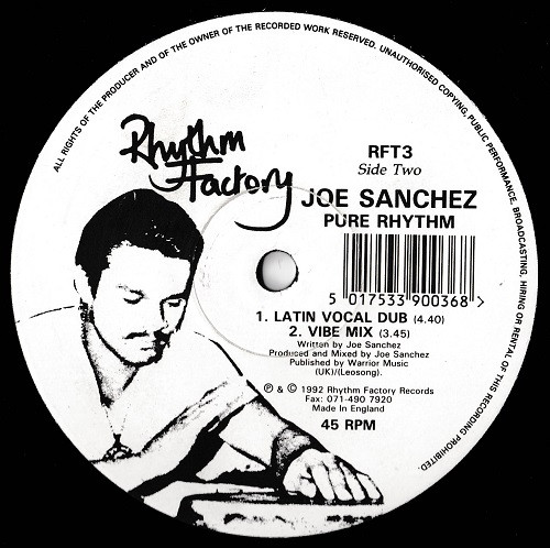 Joe Sanchez - Pure Rhythm | Rhythm Factory Records (RFT3)
