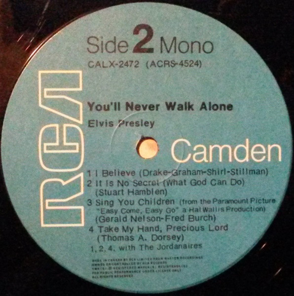 Elvis Presley - You'll Never Walk Alone | RCA Camden (CALX-2472) - 3 Elvis Presley - You'll Never Walk Alone | RCA Camden (CALX-2472) - 3