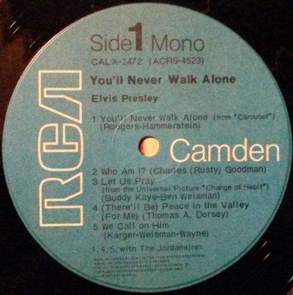 Elvis Presley - You'll Never Walk Alone | RCA Camden (CALX-2472) - 2 Elvis Presley - You'll Never Walk Alone | RCA Camden (CALX-2472) - 2