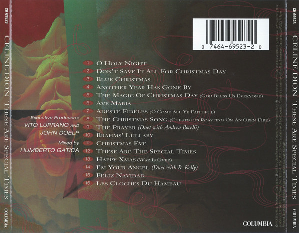 Celine Dion - These Are Special Times | Columbia (CK 69523) - 2 Celine Dion - These Are Special Times | Columbia (CK 69523) - 2