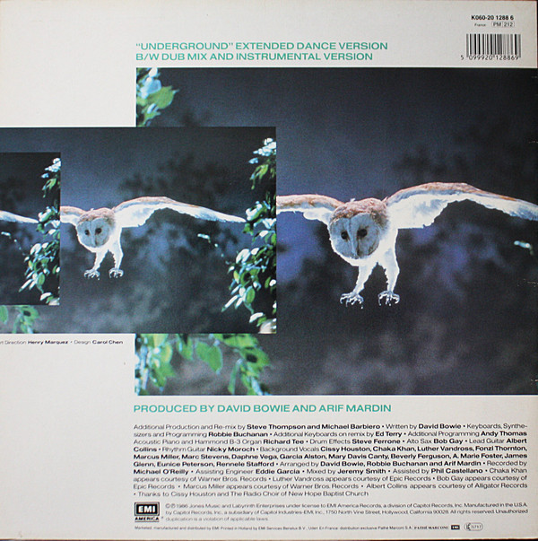 David Bowie - Underground (Extended Dance Mix) | EMI America (K060-20 1288 6) - 2
