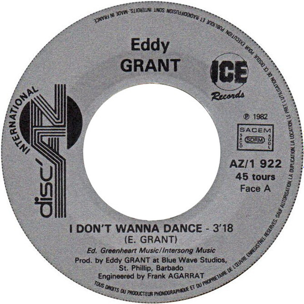Eddy Grant - I Don't Wanna Dance | Disc' AZ International (AZ/1 922) - 3