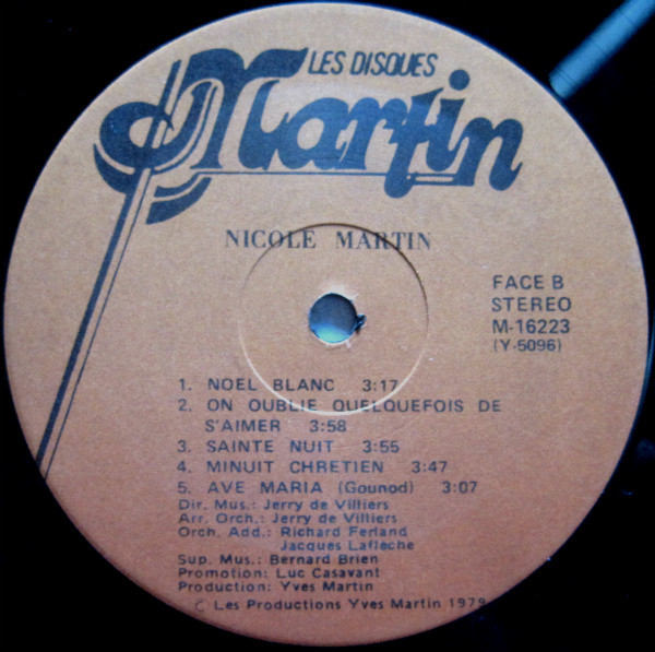 Nicole Martin - Noël Avec Nicole Martin | Les Disques Martin (M 16223) - 4