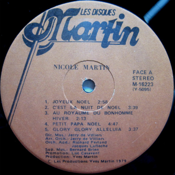 Nicole Martin - Noël Avec Nicole Martin | Les Disques Martin (M 16223) - 3
