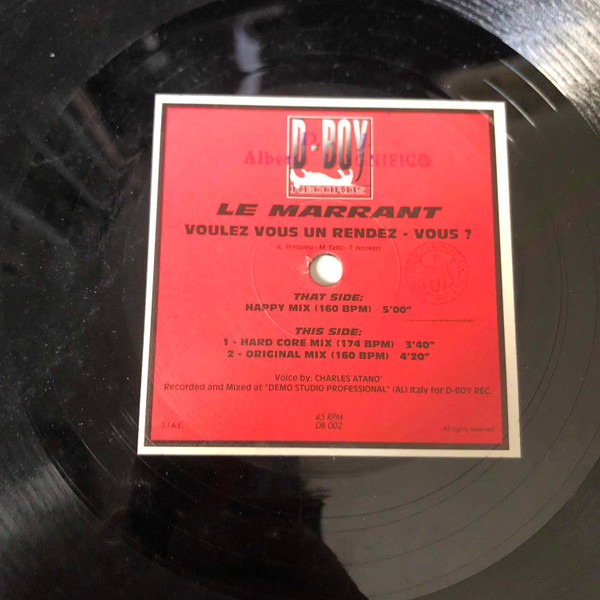 Le Marrant - Voulez Vous Un Rendez - Vous? | D-Boy Records (DB 002) - 2 Le Marrant - Voulez Vous Un Rendez - Vous? | D-Boy Records (DB 002) - 2