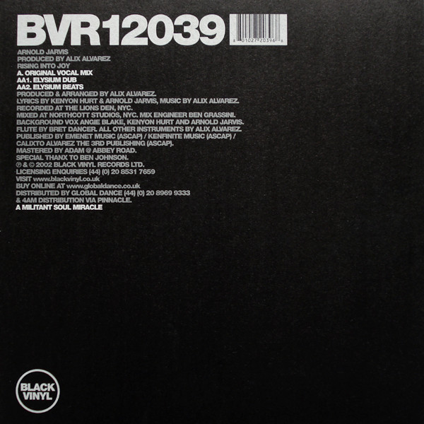 Arnold Jarvis Produced By Alix Alvarez - Rising Into Joy | Black Vinyl Records (BVR 12039) - 2 Arnold Jarvis Produced By Alix Alvarez - Rising Into Joy | Black Vinyl Records (BVR 12039) - 2