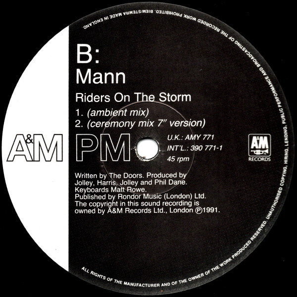 Mann. - Riders On The Storm | A&M Records (AMY 771) - 4