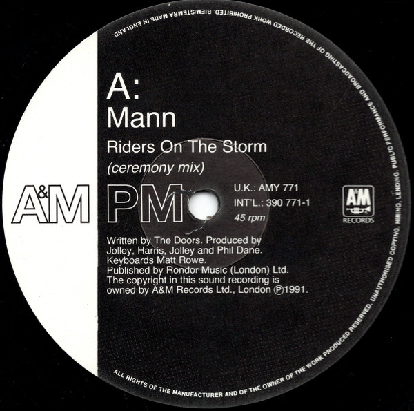 Mann. - Riders On The Storm | A&M Records (AMY 771) - 3