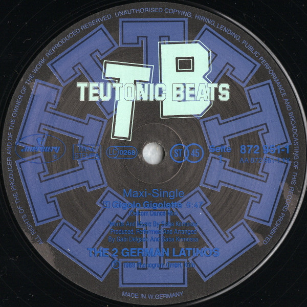 The 2 German Latinos - Gigolo Gigolette | Teutonic Beats (TB 004) - 3