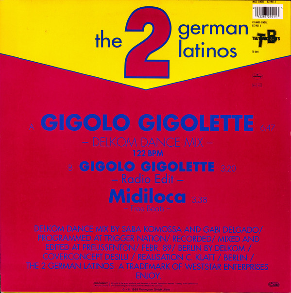 The 2 German Latinos - Gigolo Gigolette | Teutonic Beats (TB 004) - 2