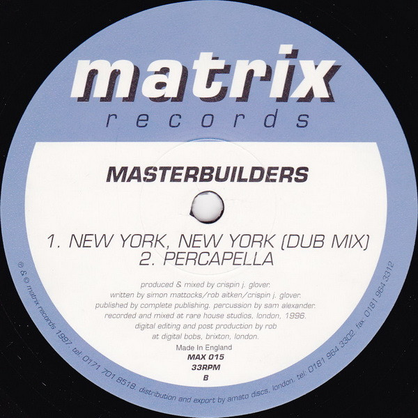 Masterbuilders - New York New York | Matrix Records (MAX 015) - 2