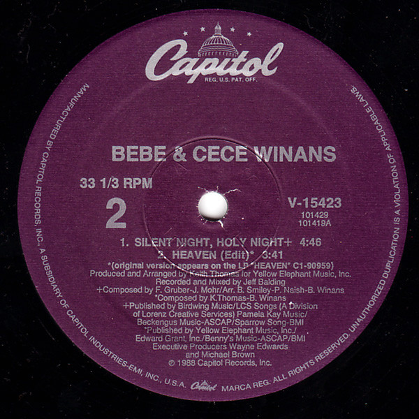 Bebe & Cece Winans - Heaven | Capitol Records (V-15423) - 4