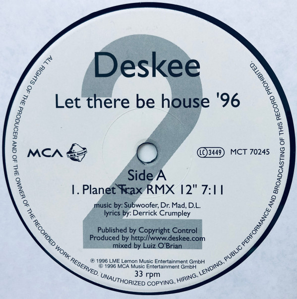 Deskee - Let There Be House '96 | L.M.E. Records (MCT 70245) - 4 Deskee - Let There Be House '96 | L.M.E. Records (MCT 70245) - 4