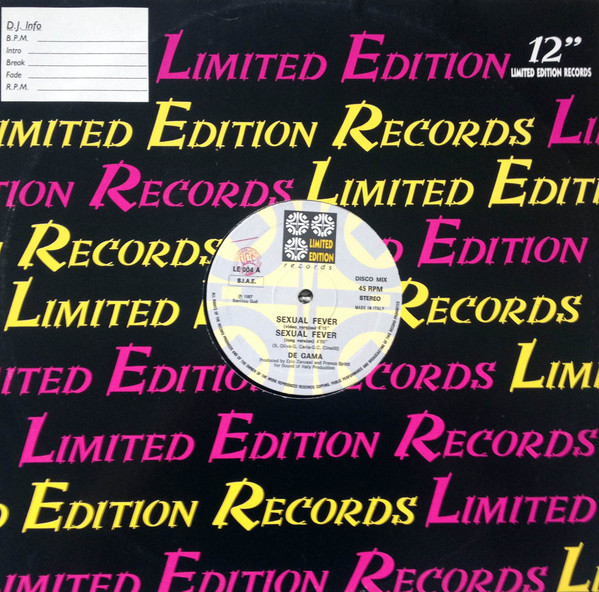 De Gama - Sexual Fever | Limited Edition Records (LE 004) - 2 De Gama - Sexual Fever | Limited Edition Records (LE 004) - 2