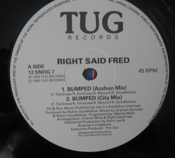 Right Said Fred - Bumped | Tug Records (12 SNOG 7) - 3