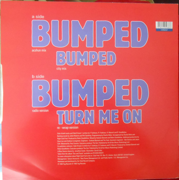 Right Said Fred - Bumped | Tug Records (12 SNOG 7) - 2