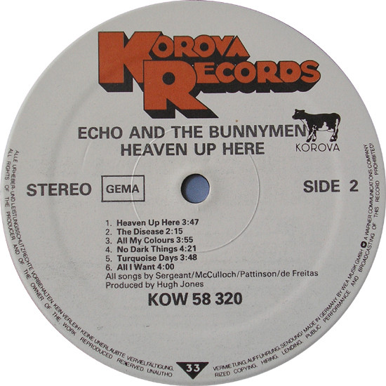 Echo & The Bunnymen - Heaven Up Here | Korova (KOW 58 320) - 4