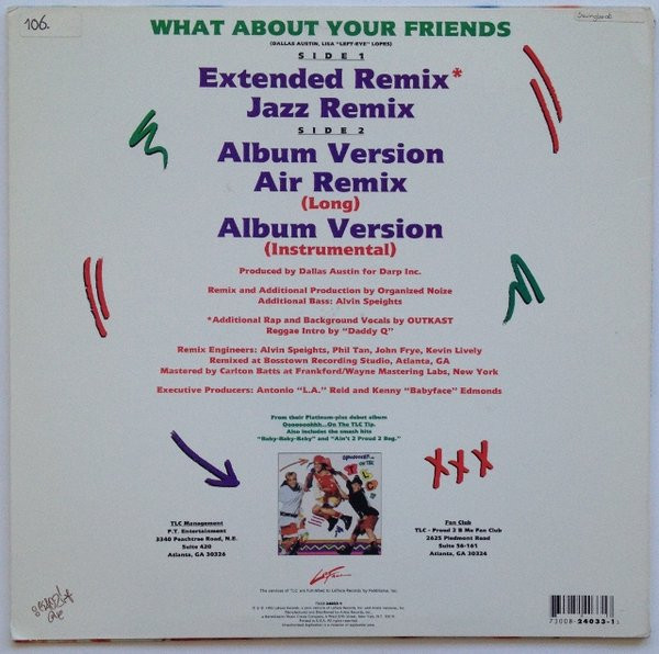 TLC - What About Your Friends | LaFace Records (73008-24033-1) - 2