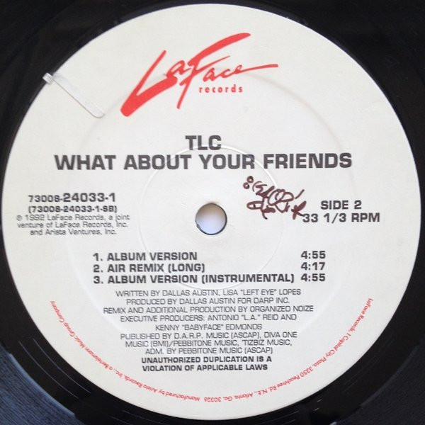 TLC - What About Your Friends | LaFace Records (73008-24033-1) - 4