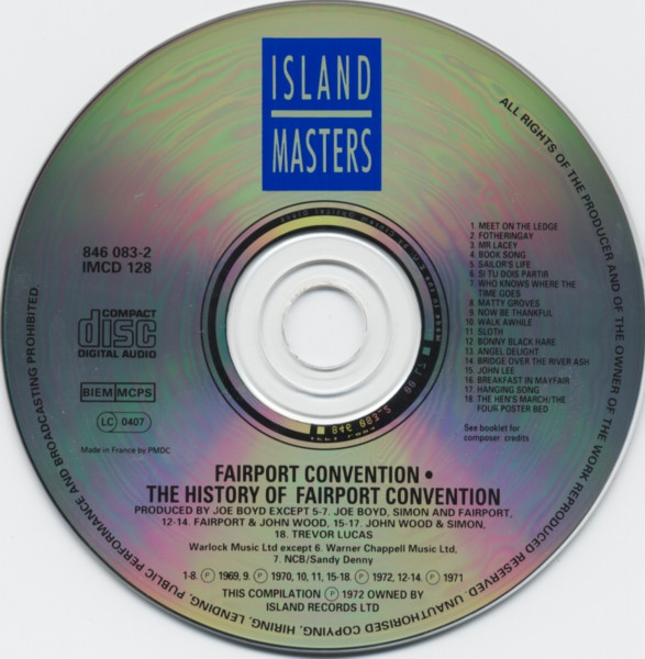 Fairport Convention - The History Of Fairport Convention | Island Masters (IMCD 128) - 2