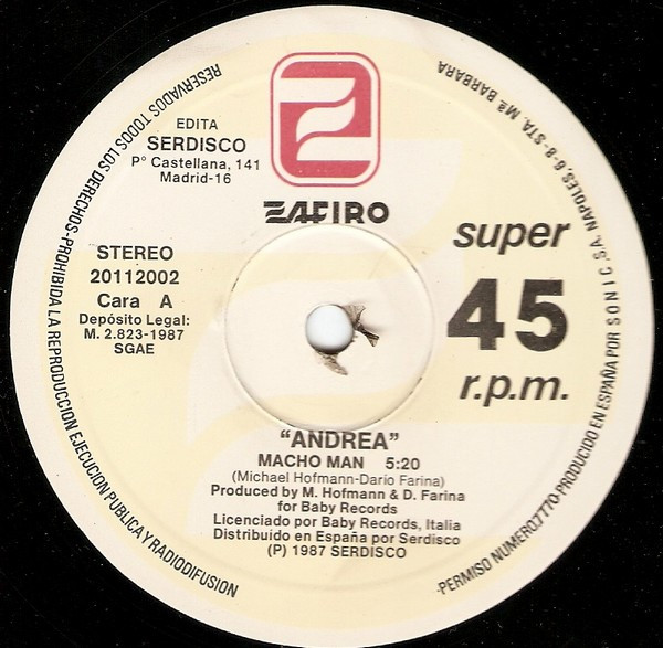 Andrea - Macho Man | Zafiro (20112002) - 2