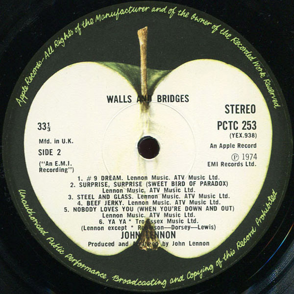 John Lennon - Walls And Bridges | Apple Records (PCTC 253) - 5 John Lennon - Walls And Bridges | Apple Records (PCTC 253) - 5