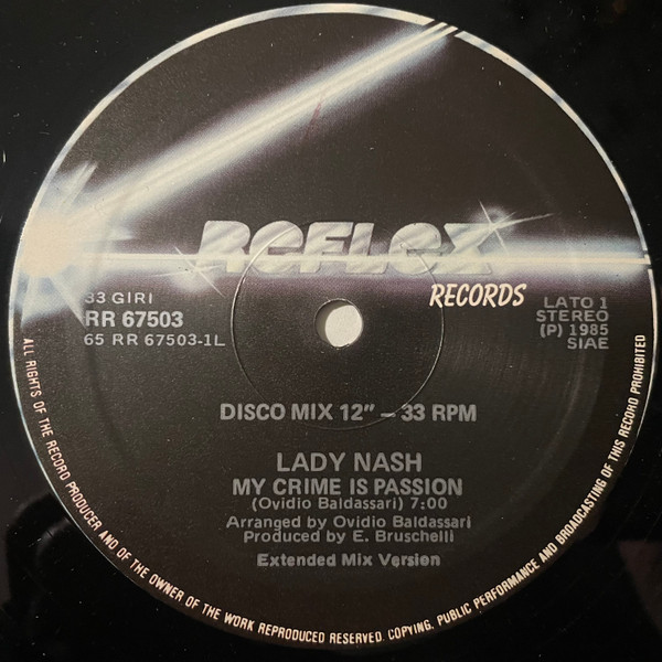 Lady Nash - My Crime Is Passion | Reflex Records (RR 67503) - 3 Lady Nash - My Crime Is Passion | Reflex Records (RR 67503) - 3