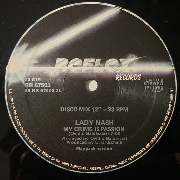 Lady Nash - My Crime Is Passion | Reflex Records (RR 67503) - 2 Lady Nash - My Crime Is Passion | Reflex Records (RR 67503) - 2