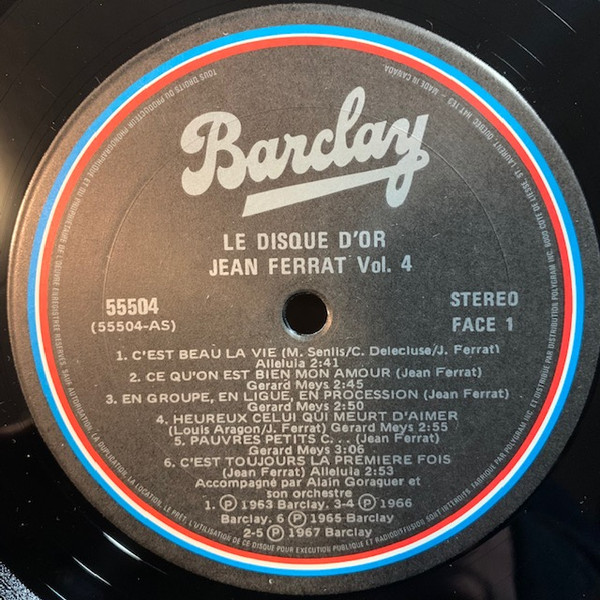 Jean Ferrat - Le Disque D'Or | Barclay (55504) - 4 Jean Ferrat - Le Disque D'Or | Barclay (55504) - 4